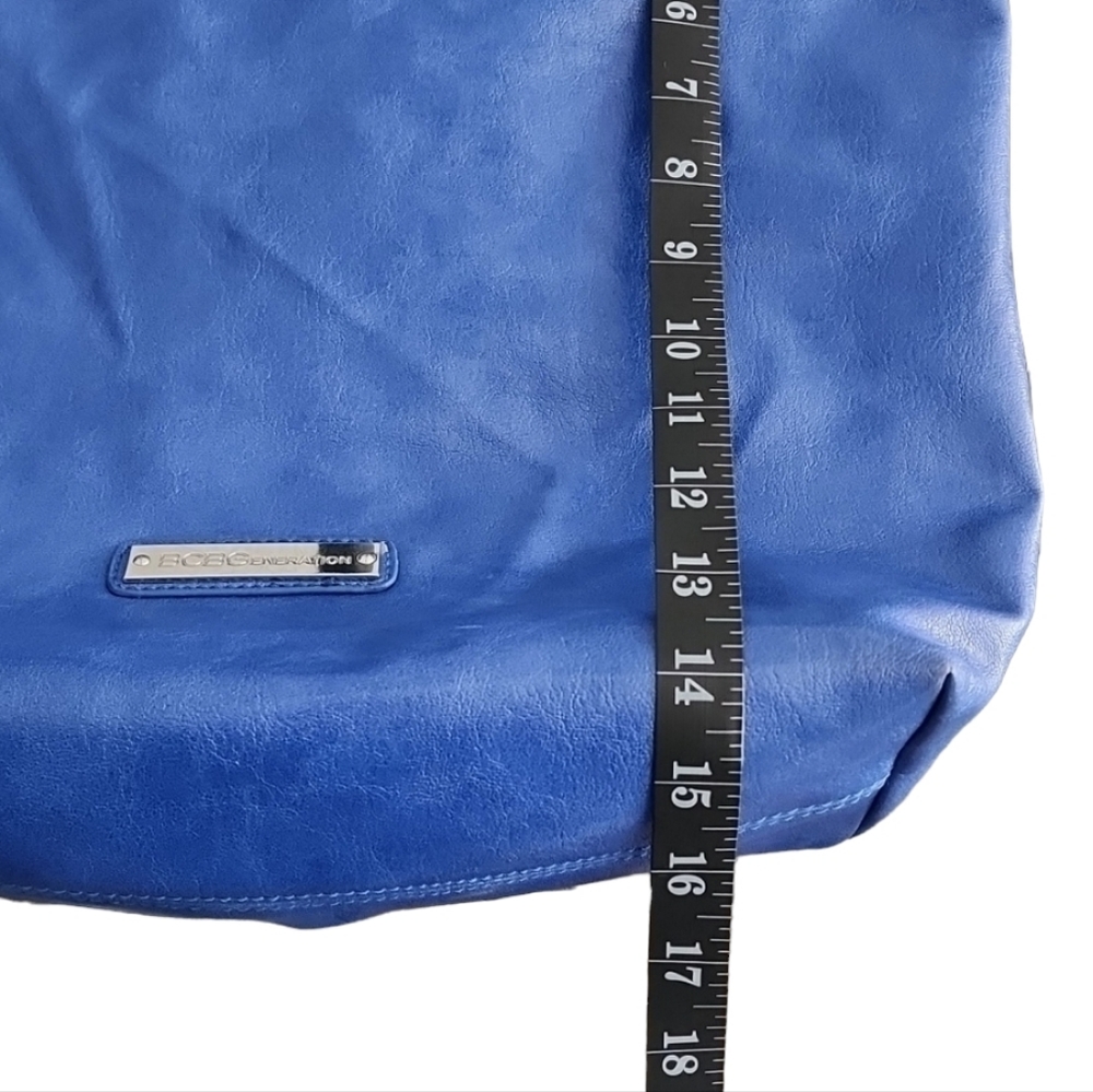 BCBG Cobalt Blue Shoulder Bag Purse Shopper Vegan Oversized Tote BCBGeneration - Picture 12 of 15